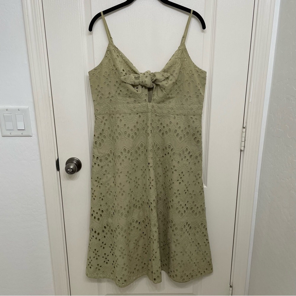 Express Olive Green Midi Dress